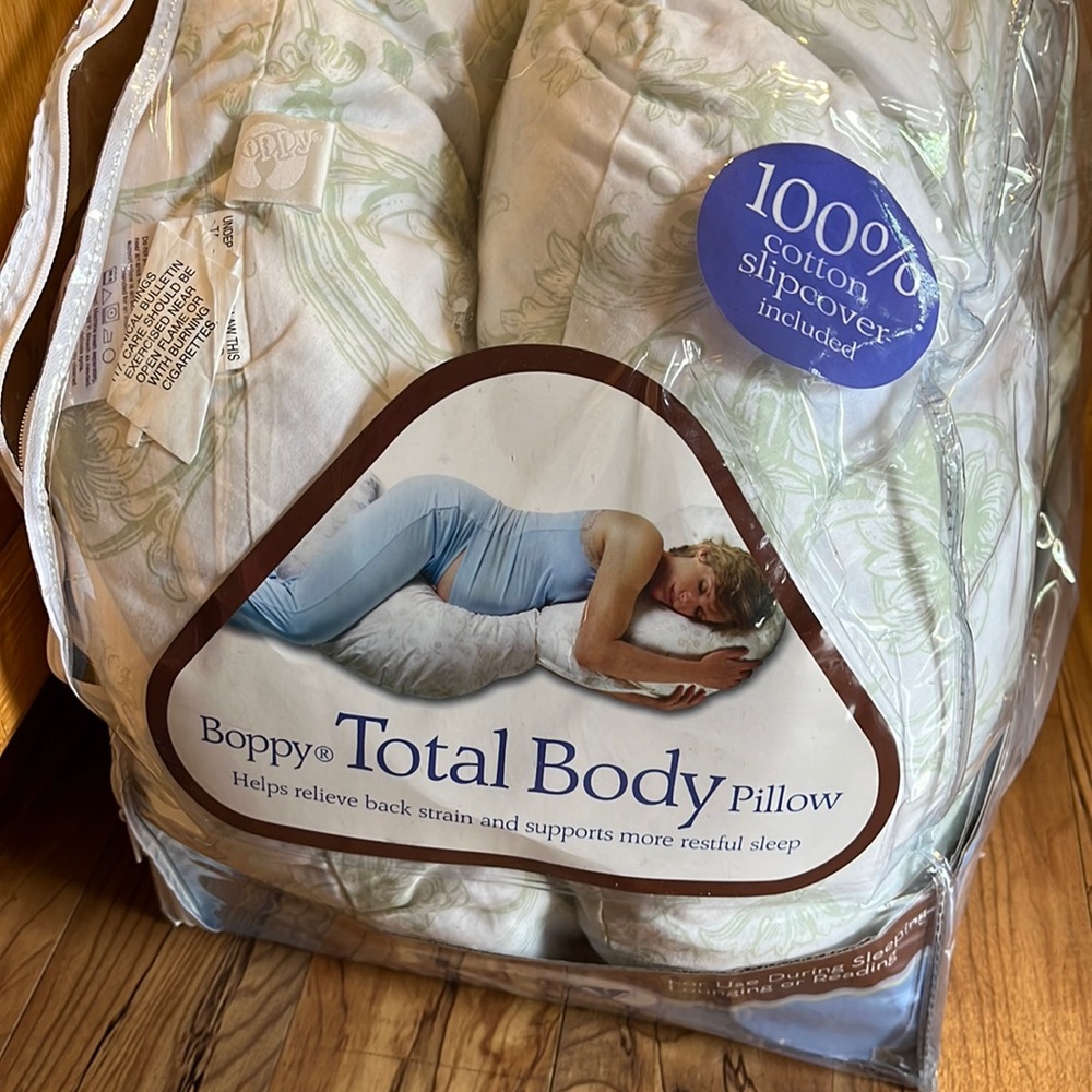 BOPPY Total Body Pillow sleep pregnancy support missing cotton slipcover VGUC
